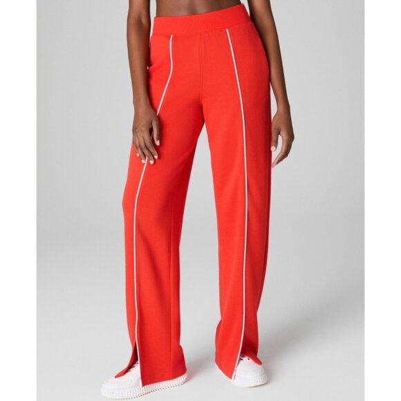 Spanx AirEssentials Pique Straight Leg Track Pants Poppy High-Rise Waist Joggers - Picture 1 of 9